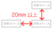󎚃Xy[X̊Ԋu20mmȏ㒍ӃC[W